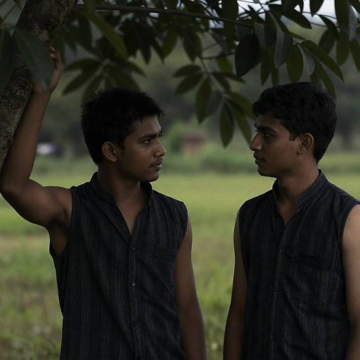 Two Young Men Under a Tree