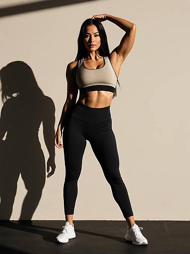 Elegant Fitness Editorial in Beige Activewear