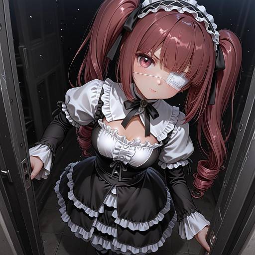 Illustration of Hanazono yurine, jashin-chan dropkick in the style of Shingyouji tatsuya