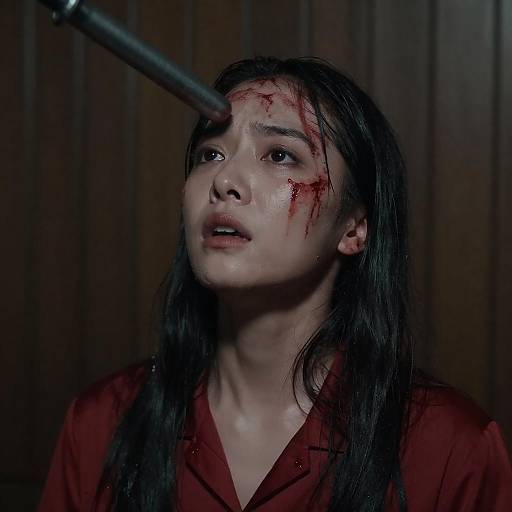 Dramatic Portrait of Fear and Tension