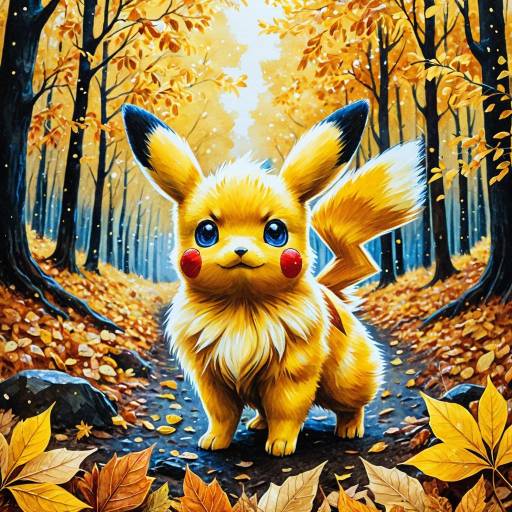 Pikachu in Autumn Forest
