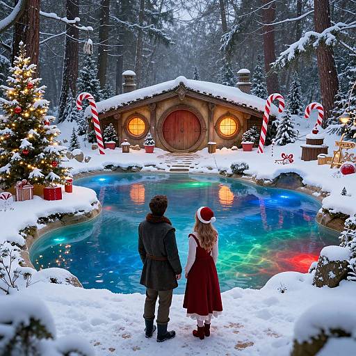 Magical Winter Fairytale Forest Scene