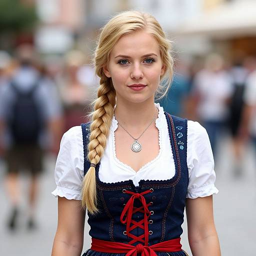Young Woman in Traditional Bavarian Dress