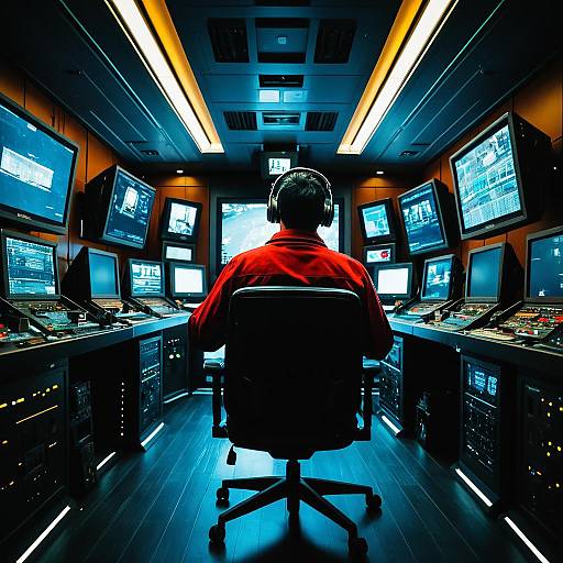 Surreal Sci-Fi Scene of a Man Engaged