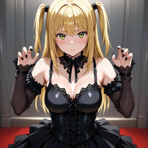 Illustration of Amane misa, death note in the style of Oshiruko (uminekotei)