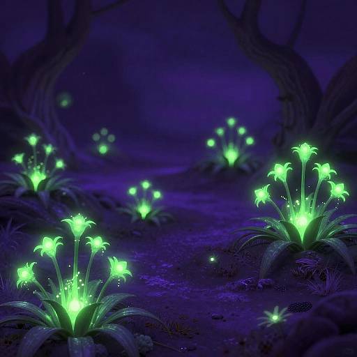 Surreal Bioluminescent Landscape Wallpaper