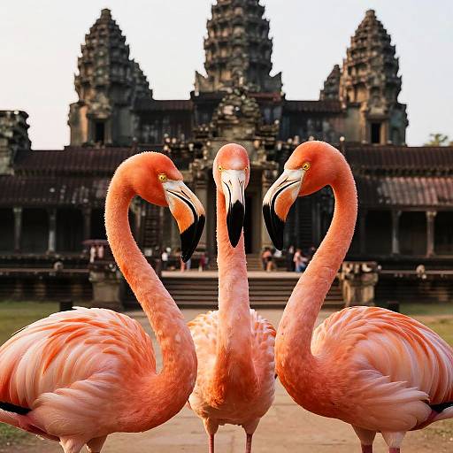 Flamingo Selfie at Angkor Wat
