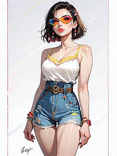 Stylish Woman in Summer Outfit