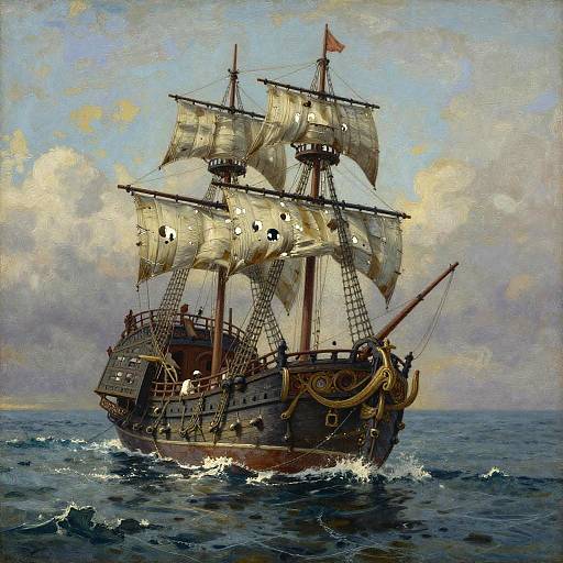 Rugged Island with Pirate Brig