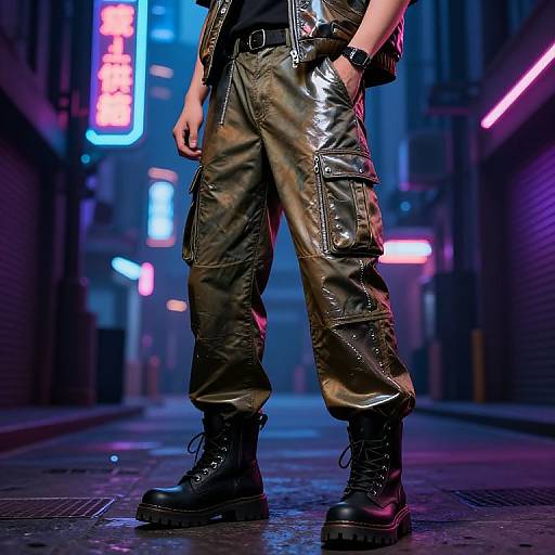 Retro-Futuristic Cargo Pants Cyberpunk Style