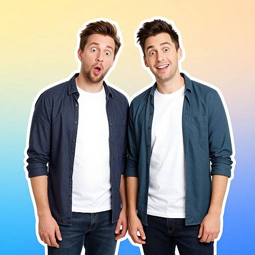 Playful Step Brothers Cartoon Portrait