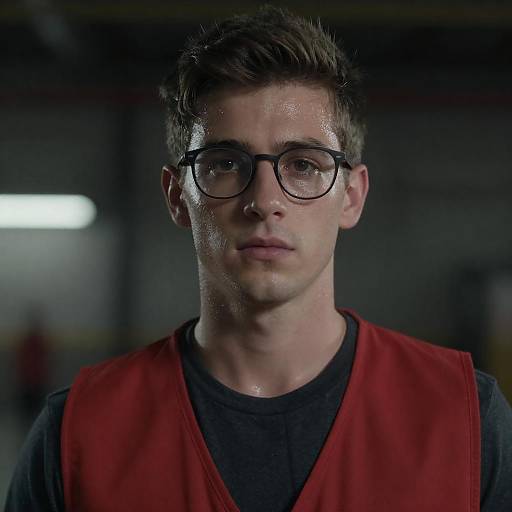 Young Man in Industrial Setting Portrait