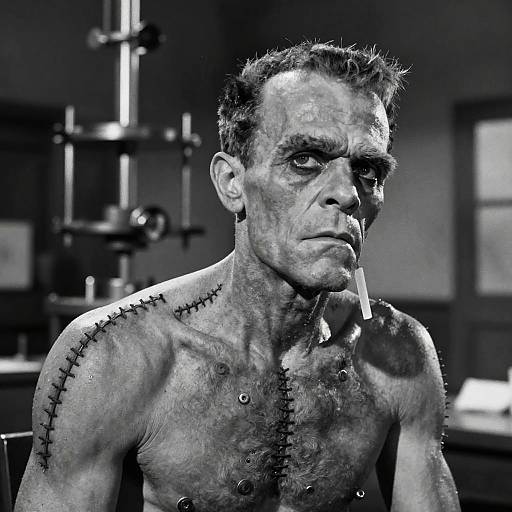 Vintage 1930s Frankenstein Monster Scene