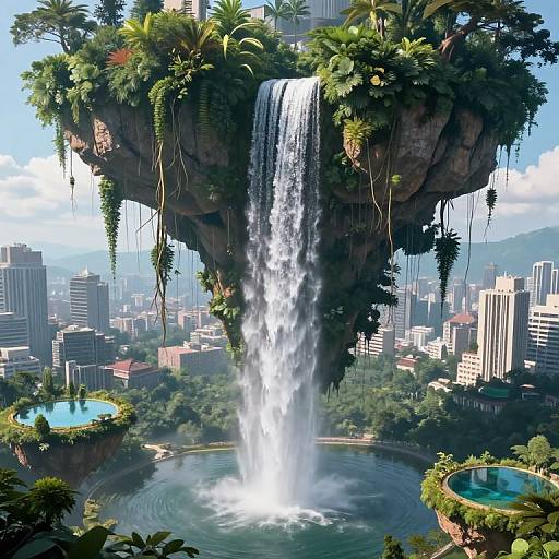 City of Inverted Waterfalls and Islands