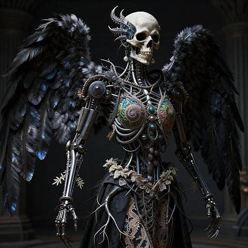 Biomechanical Death Angel in Art Nouveau