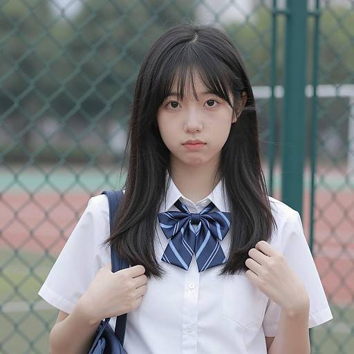 Young Asian Woman in School Uniform