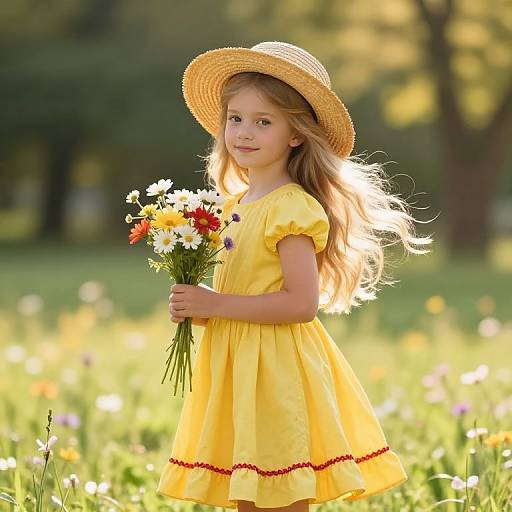 Young Girl in Sunny Meadow