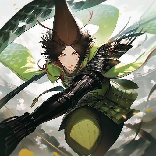 Illustration of Mouri motonari (sengoku basara), sengoku basara in the style of Ekao