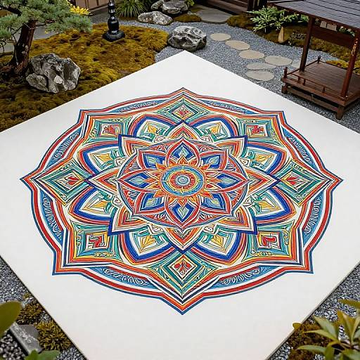 Intricate Mandala in Zen Garden
