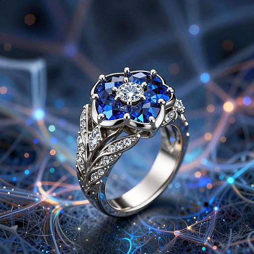 Silver Elven Ring with Floral Filigree