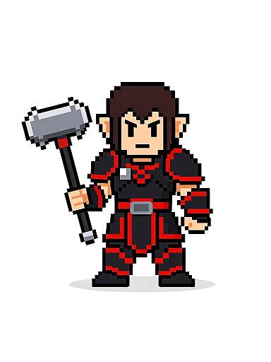 Pixel Art Goblin in Infernal Armor