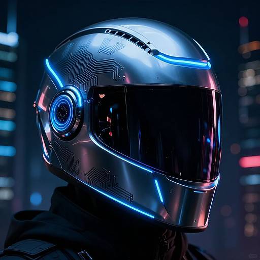 Futuristic Neon Cyberpunk Helmet