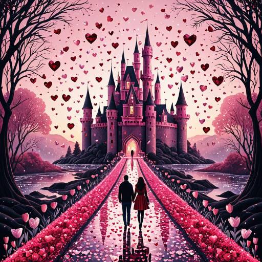 Romantic Crystal Castle Fantasy Illustration