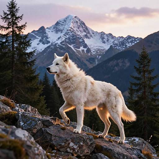 Dahu in Magical Alpine Twilight