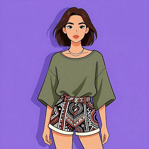 Casual Chic Woman in Olive Blouse