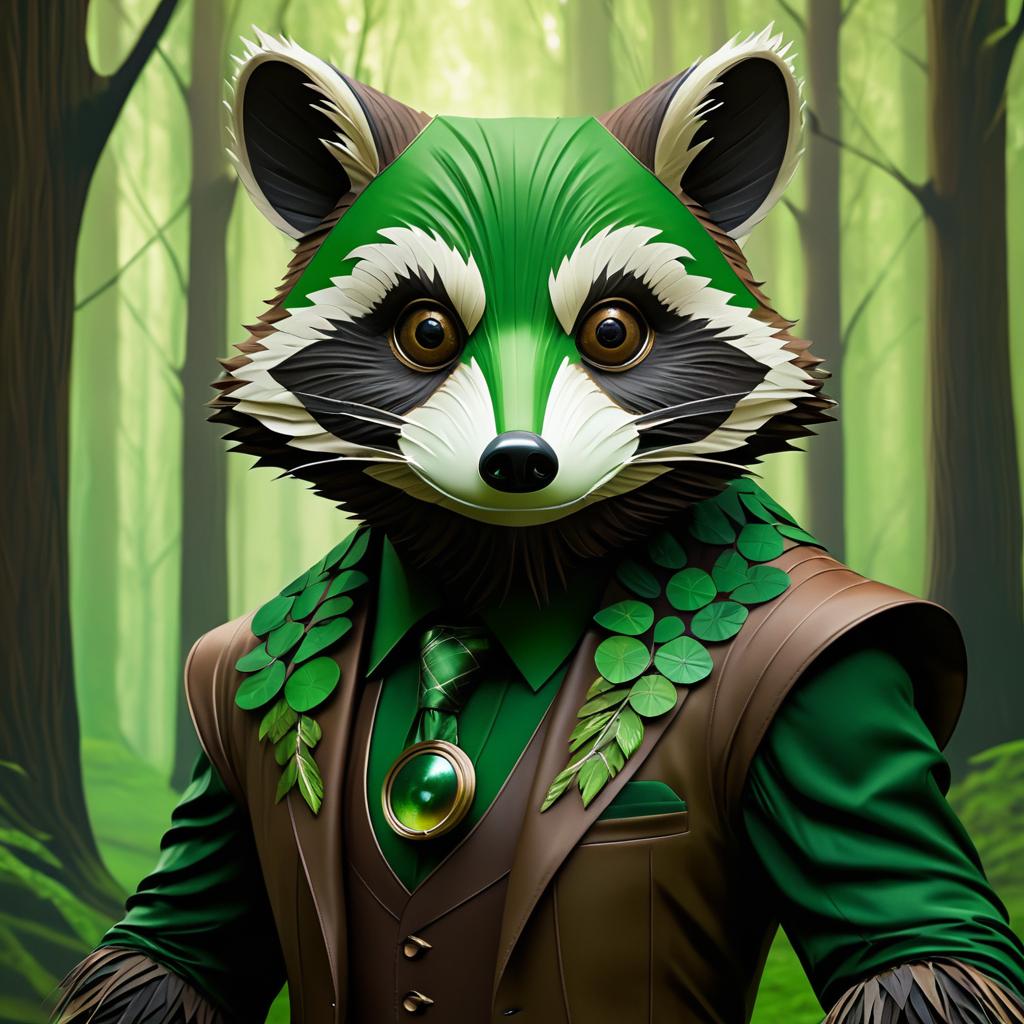 Elegant Anthropomorphic Raccoon Concept Art