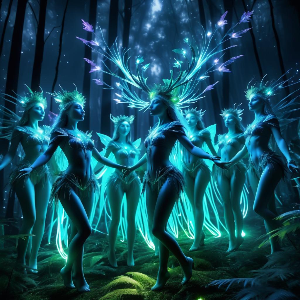 Bioluminescent Spirits at a Rave Party