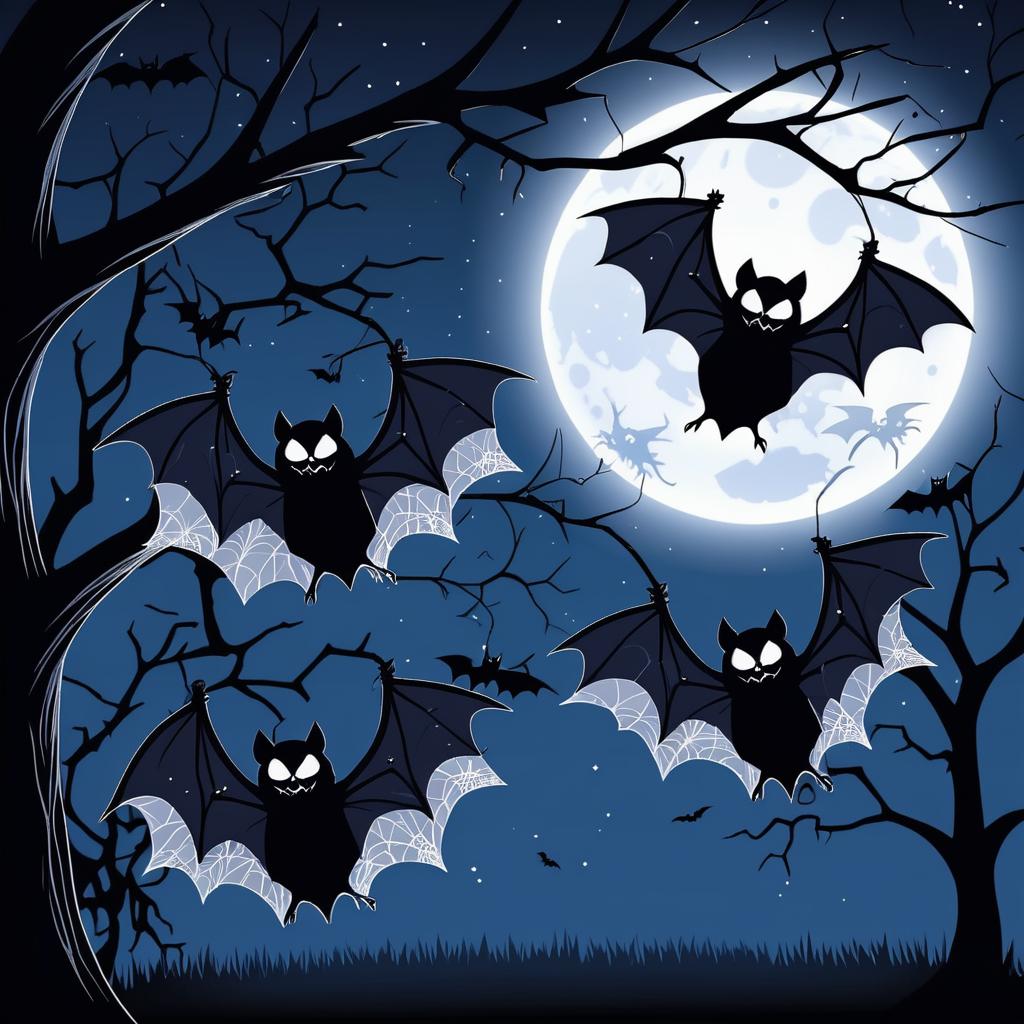 Spooky Bats on a Halloween Night