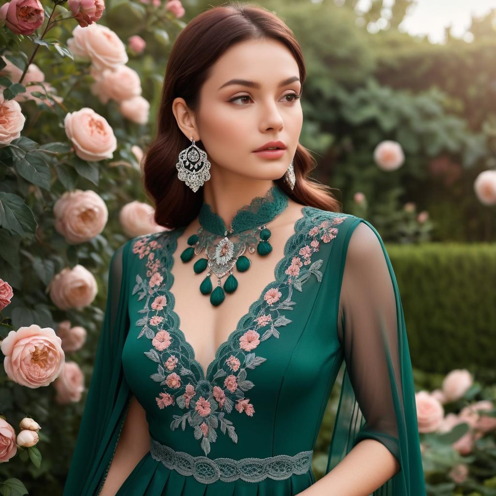 Elegant Lace Outfit in Vintage Garden