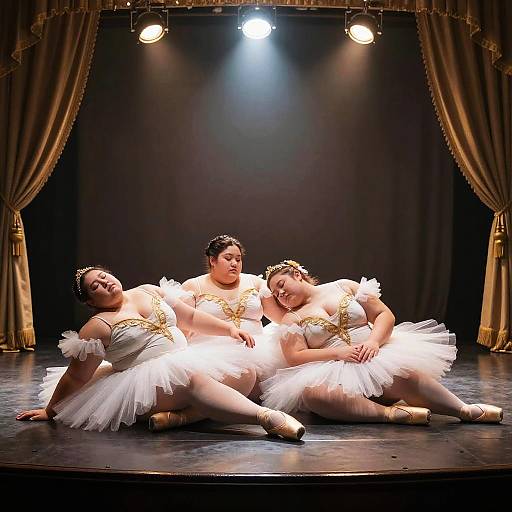 Elegant Heavyset Ballerinas Resting