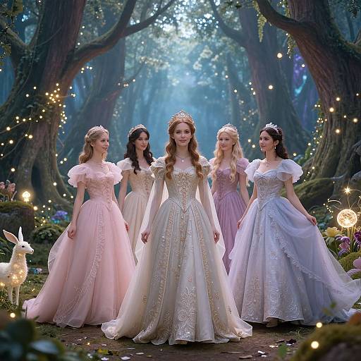 Enchanted Princesses in Magical Forest