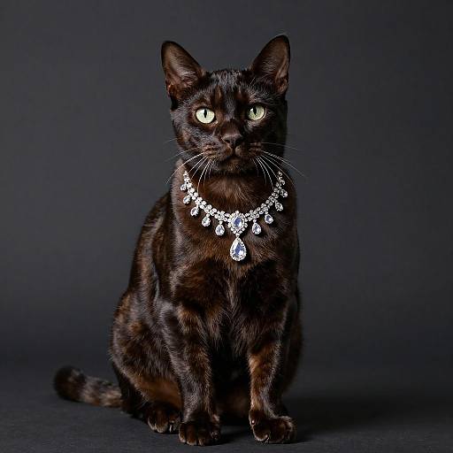 Elegant Portrait of a Diamond-Studded Toyger Cat