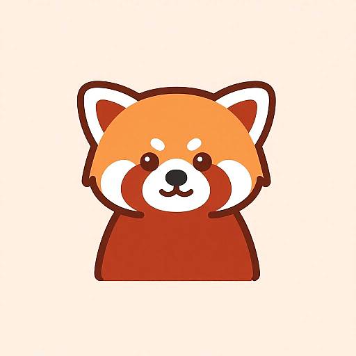 Minimalist Red Panda Icon Design