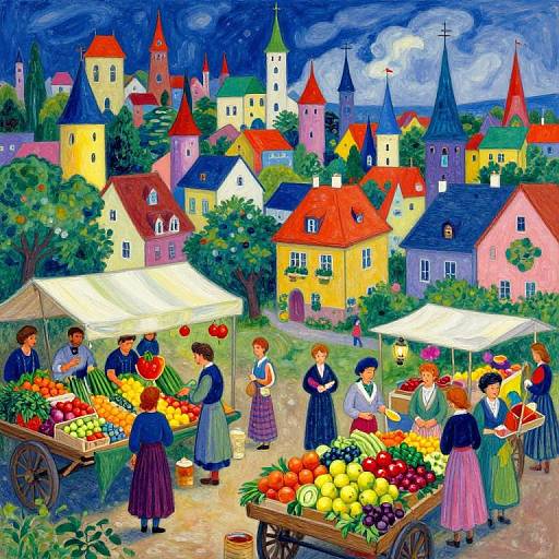 Dreamlike European Village Marketplace