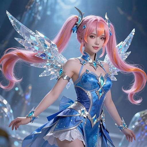 Vibrant Anime Fantasy Woman Illustration