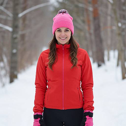 Confident Woman in Winter Workout Gear