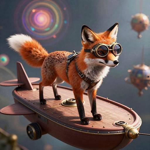 Clockwork Aviator Fox Above Airship Deck