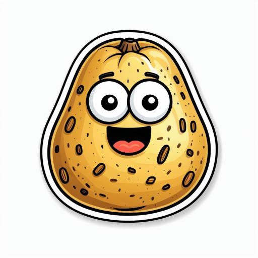 Happy Cartoon Potato Character Sticker