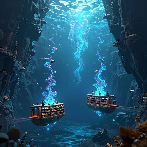 Cyberpunk Librarians in Abyssal Ocean