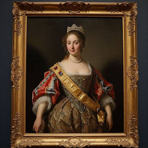 Baroque Portrait of Woman in Gold Frame