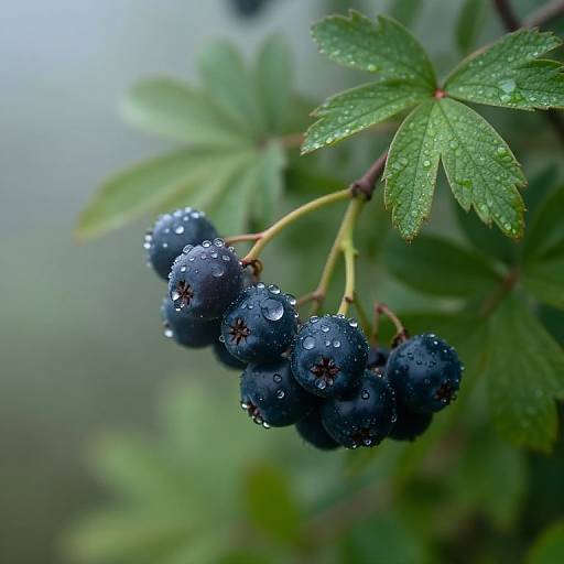 Dewy Tollkirsche Berries in Morning Light
