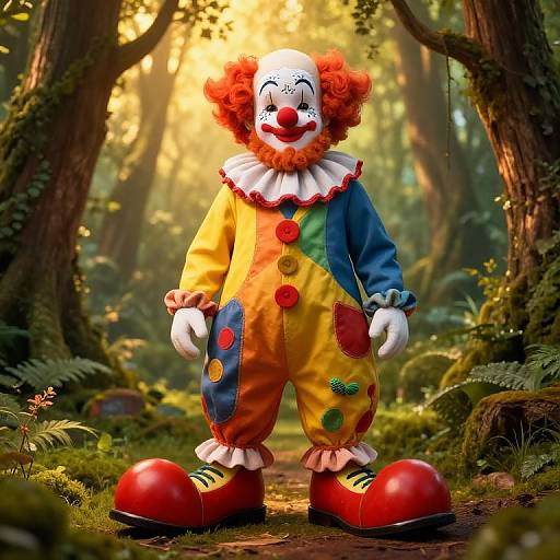 Bearded Clown in Enchanted Forest