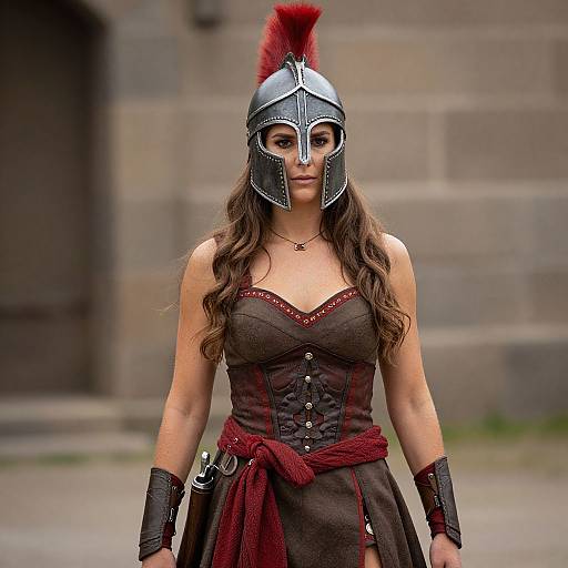 Spartan Woman with Brown Dress