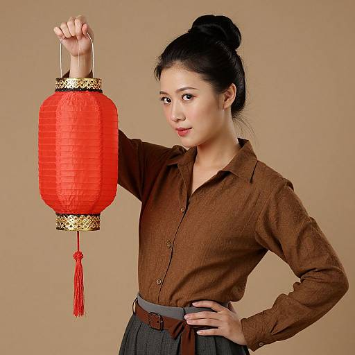 Sally Brown Costume with Red Lantern