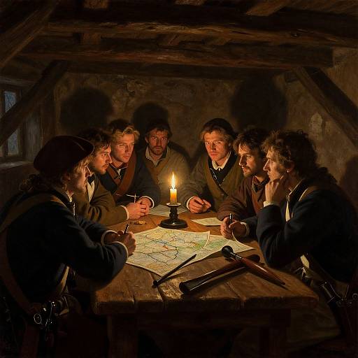 Chouans Rebel Meeting by Candlelight