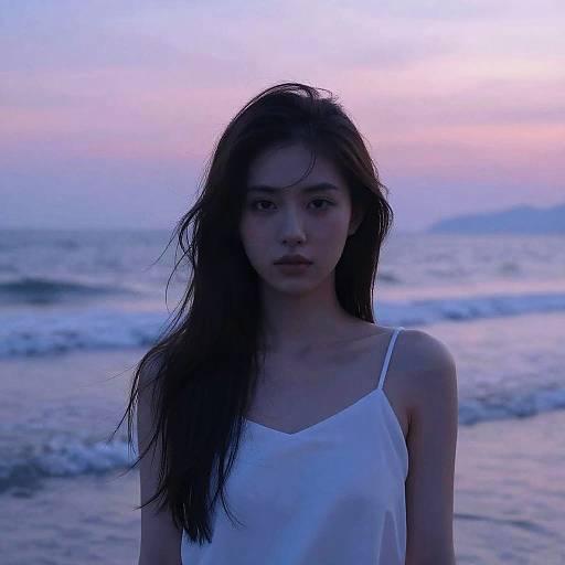 Moody Sunset Beach Portrait